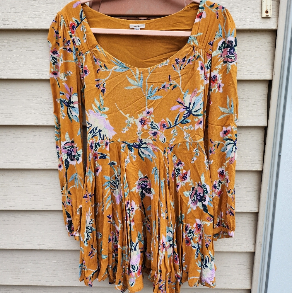 Ecote floral orange summer spring dress
